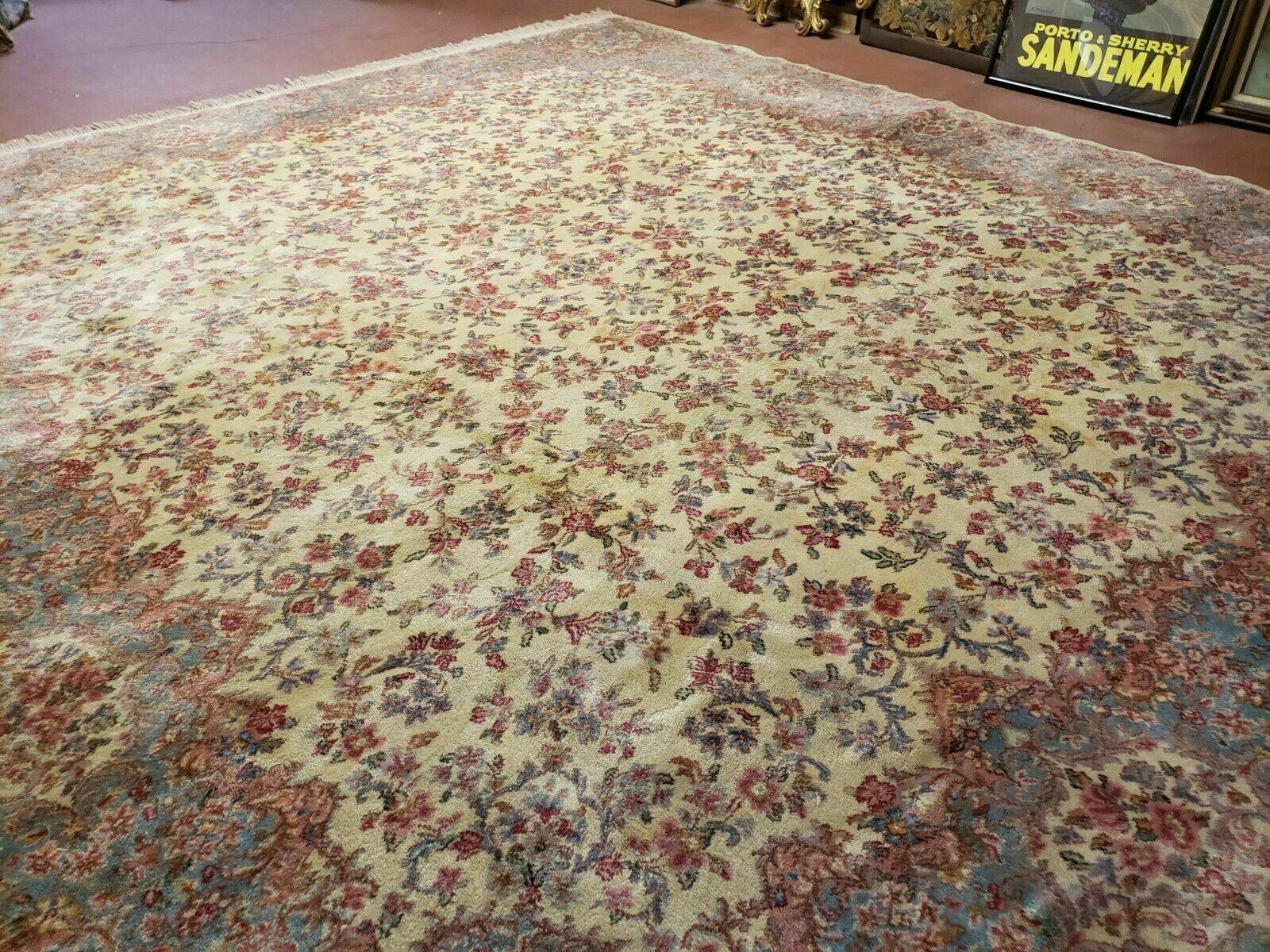 10' X 12' Karastan Ivory Kirman # 788 Wool Area Rug American Made Beauty - Jewel Rugs