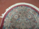 3' X 5' Vintage Handmade Chinese Art Deco PEKING Oval Wool Rug Carpet Salmon - Jewel Rugs