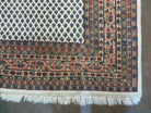 6' X 9' Vintage Hand Made Indian Paisley Design Wool Rug Ivory Nice - Jewel Rugs