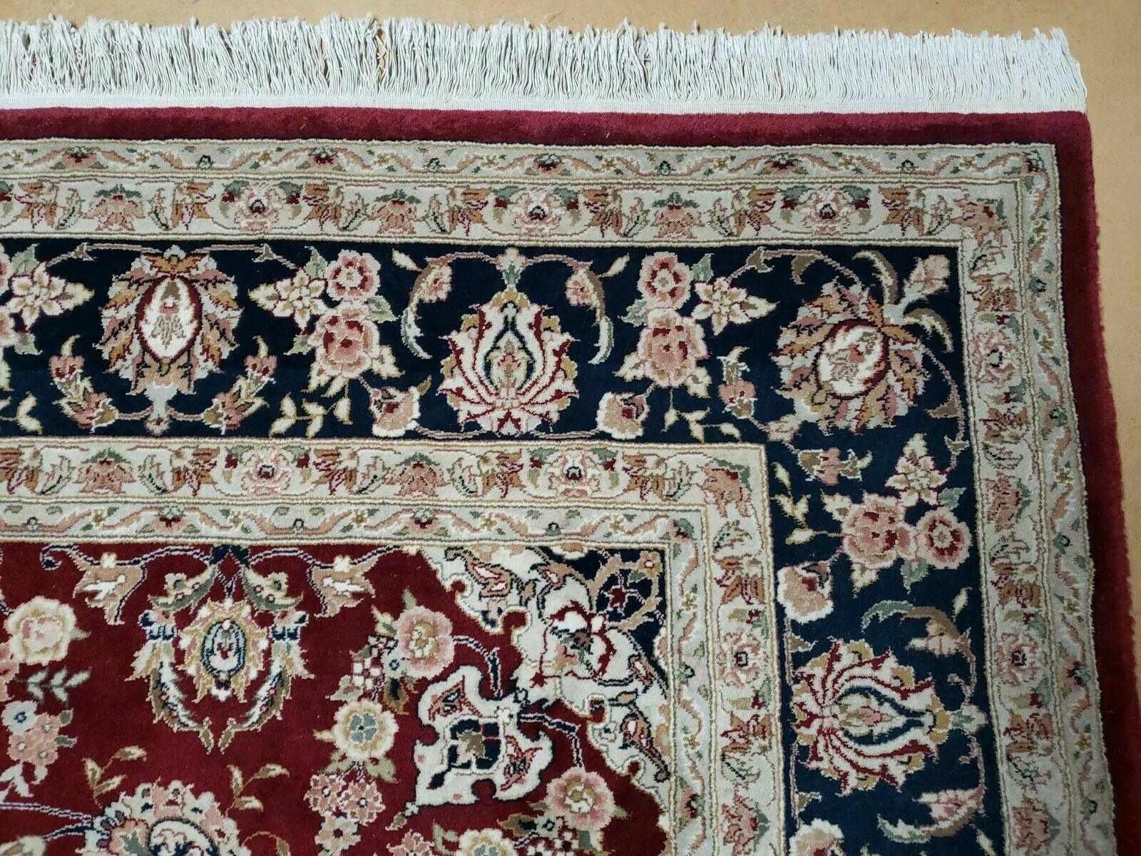 8' X 10' Vintage Handmade India Wool Silk Accents Rug Hand Knotted Organic Nice - Jewel Rugs