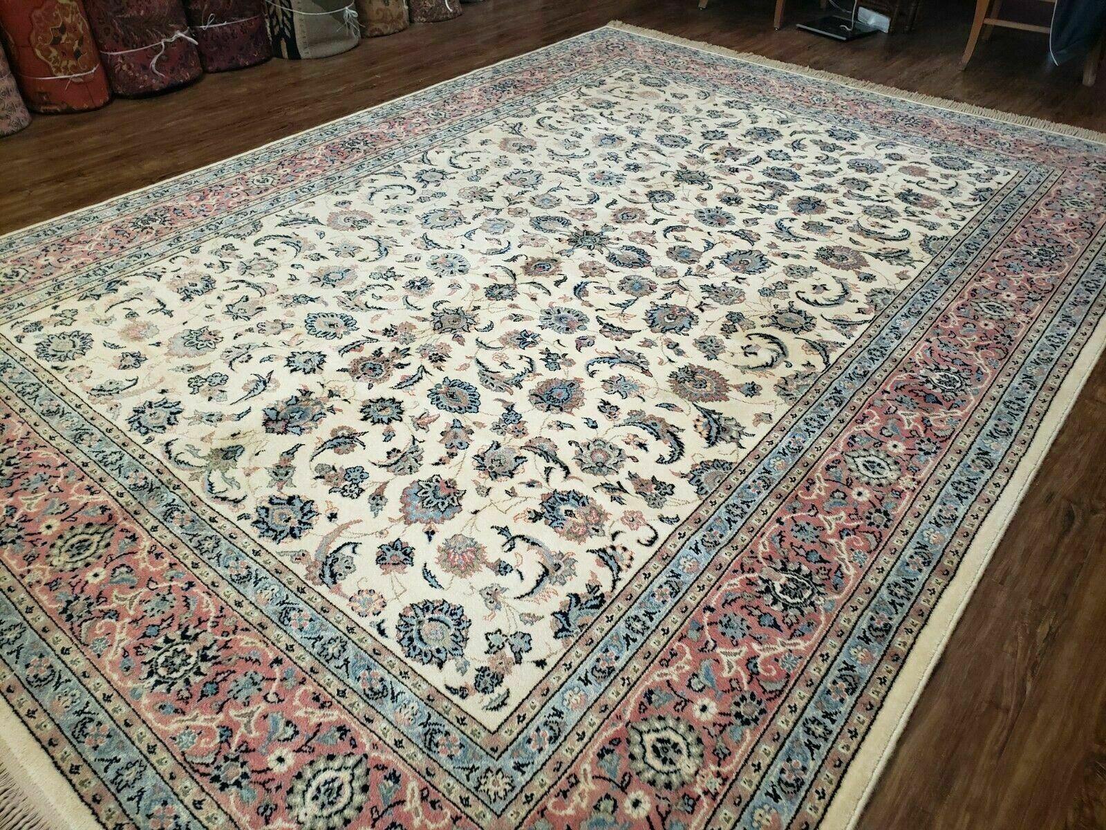 8' 8" X 12' Karastan Ivory Rose Kashann # 768 Wool Rug American Made Nice - Jewel Rugs