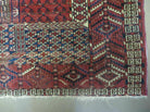 4' X 5' Antique Handmade Fine Tekkeh Turkoman Engsi Hatchli 4 Seasons Wool Rug - Jewel Rugs