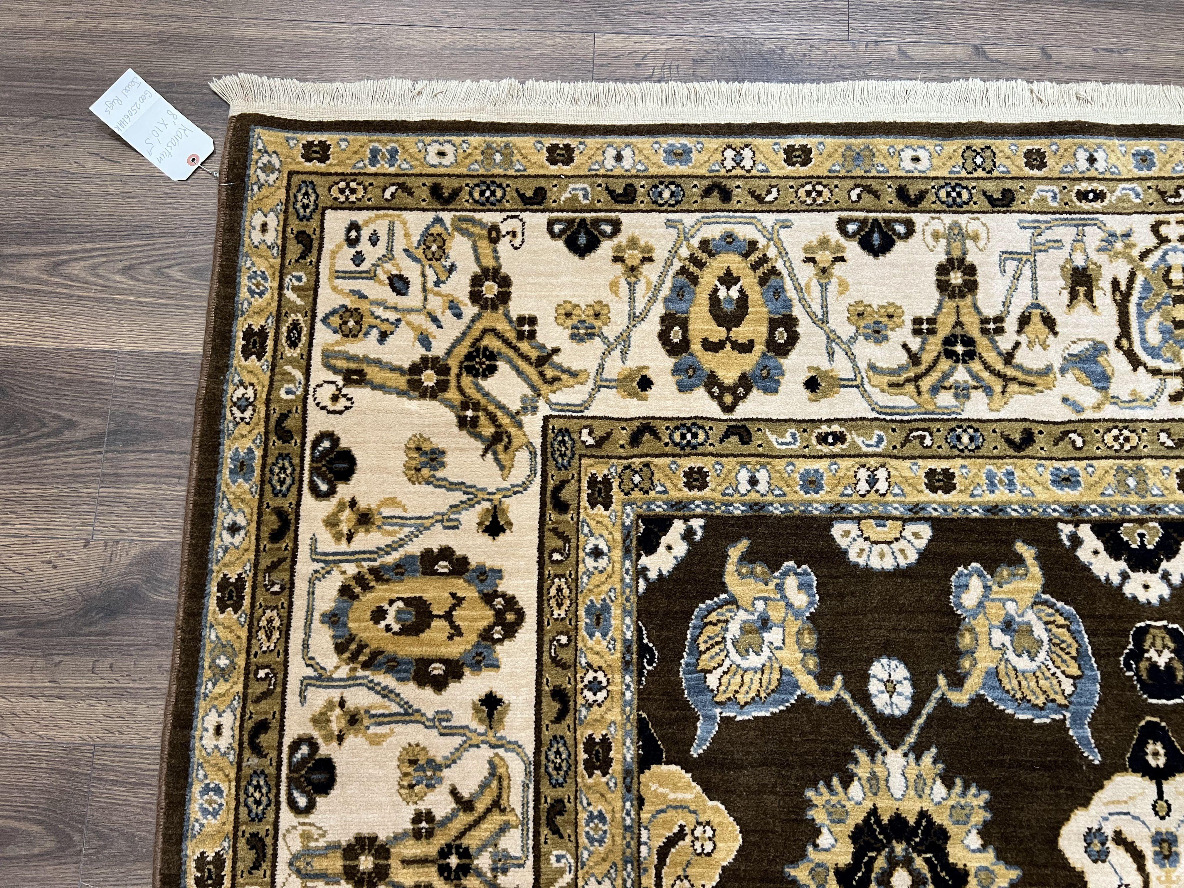 Karastan Rug 8 x 10.5, English Manor Stratford Mahogany #2120-513, Wool Karastan Carpet, Discontinued Karastan Area Rug, Brown Cream Gold - Jewel Rugs