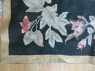 8' X 10' Handmade French Garden Aubusson Savonnerie Design Black Needlepoint Rug - Jewel Rugs