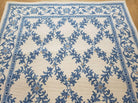 3'8" X 5'6" Karastan Wool RUG Newport 512/7910 Belgium Treillage Conton Blue & Beige - Jewel Rugs