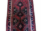 4 X 7 Antique Handmade Wool Tribal Rug Geometric Bold Organic Dyes Black Red - Jewel Rugs