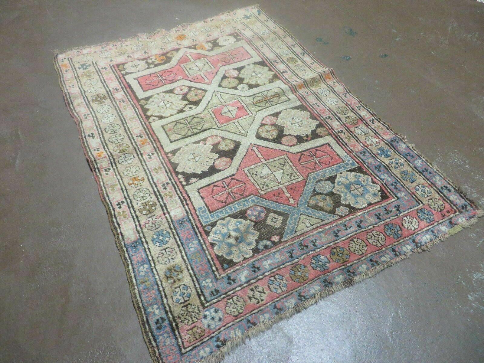 3' X 5' Antique 1920s Handmade Caucasian Kazak Shirvan Wool Rug Nice - Jewel Rugs