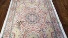 Silk Runner Rug, 2' 8" x 6' 7", Persian Design, New, Bamboo Silk, Turkish Carpet, Dark Beige & Cream, Domes, Traditional Rug - Jewel Rugs