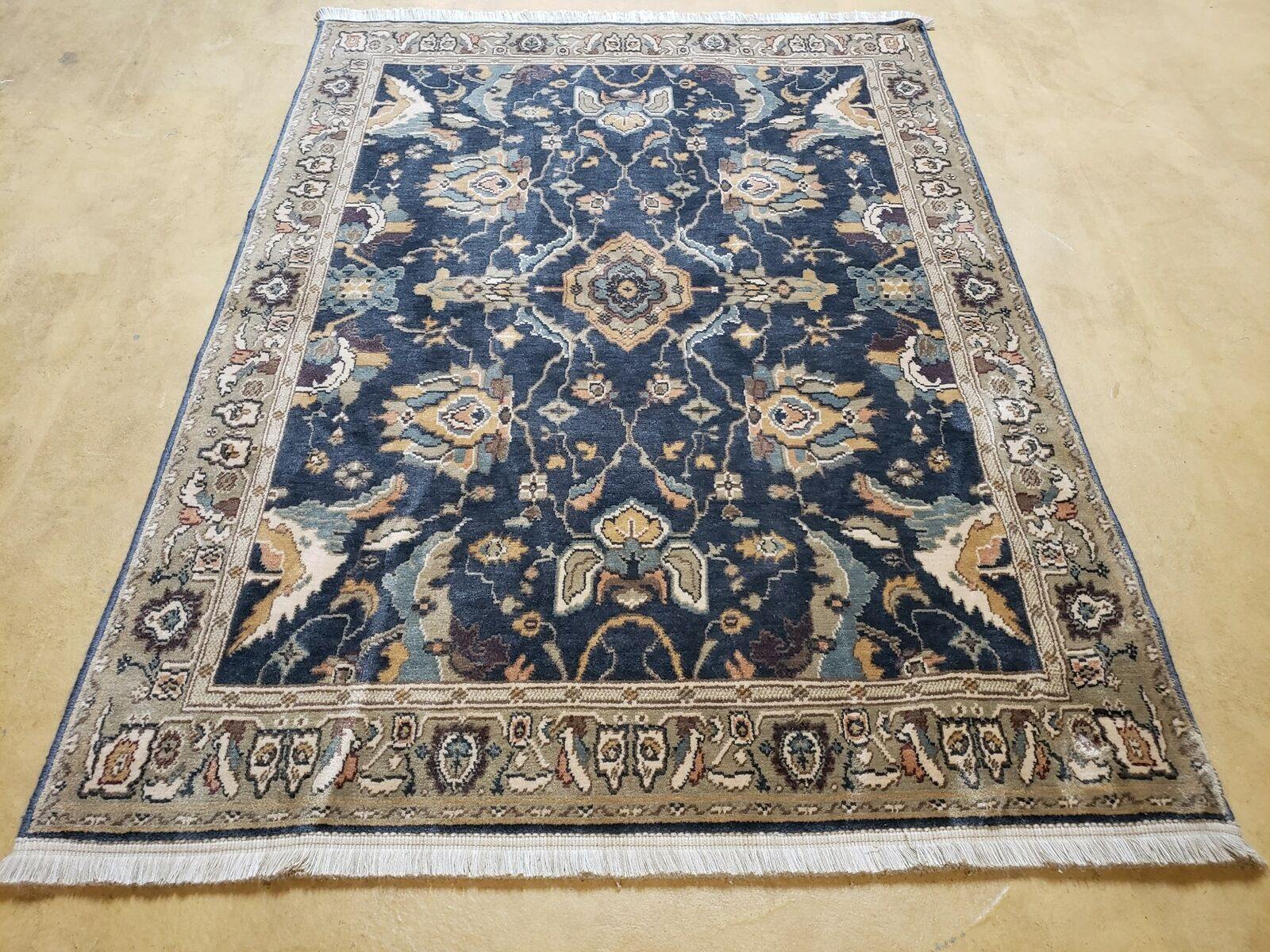 3' 8" X 5' Karastan Antalya 2100-107 Wool Rug Belgium Mahal Charcoal Blue - Jewel Rugs