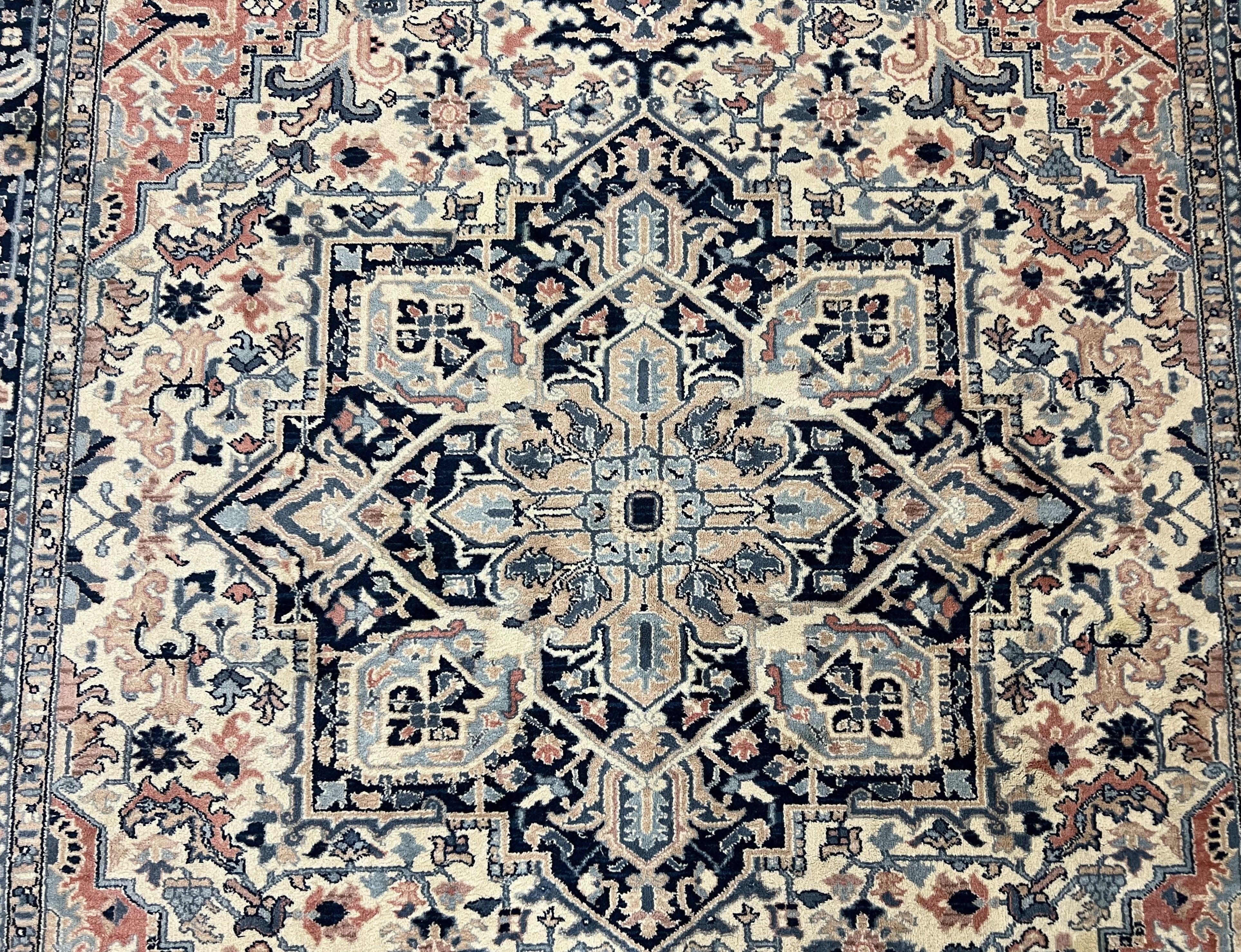 Karastan Rug 8.8 x 12 Blue Heriz #748, Wool Karastan Carpet, Discontinued Karastan Area Rug, Vintage Karastan Original Collection 700 Series - Jewel Rugs