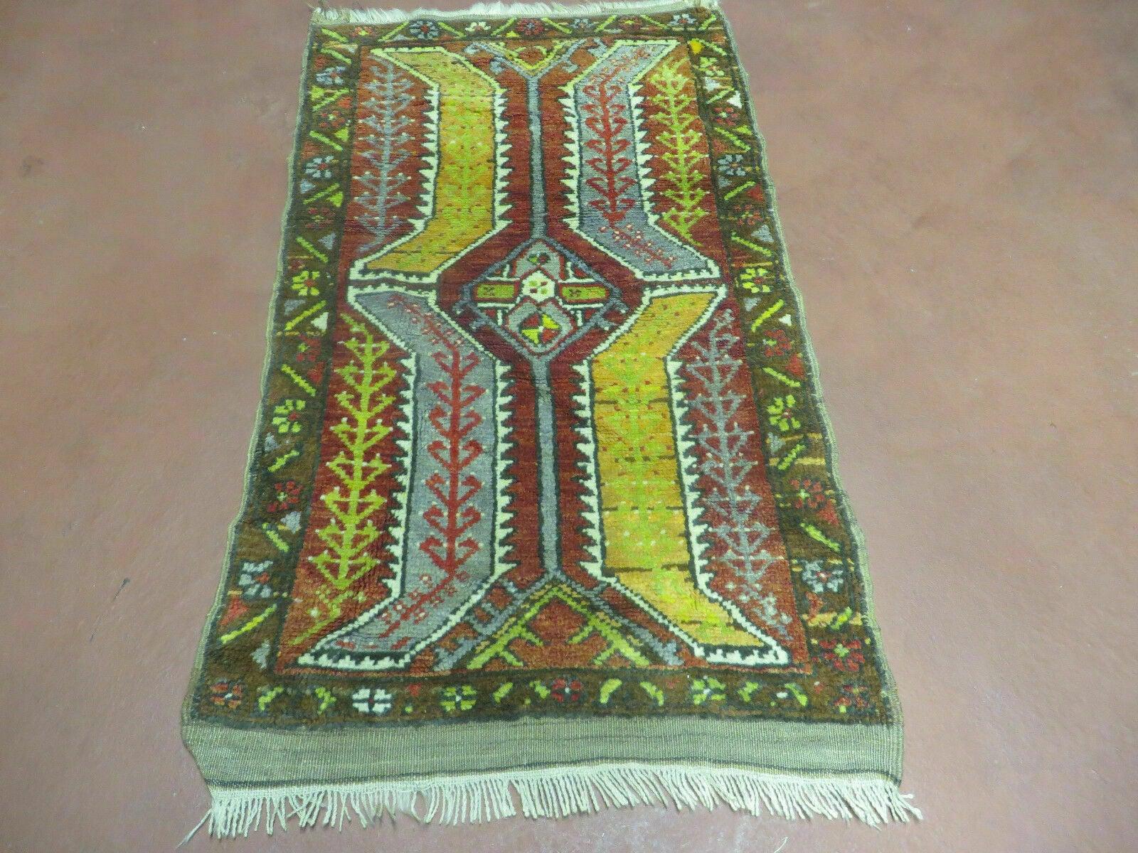 21" X 34" Antique Handmade Turkish Oushak Oshak Yastik Wool Rug Mat Turkey Nice - Jewel Rugs