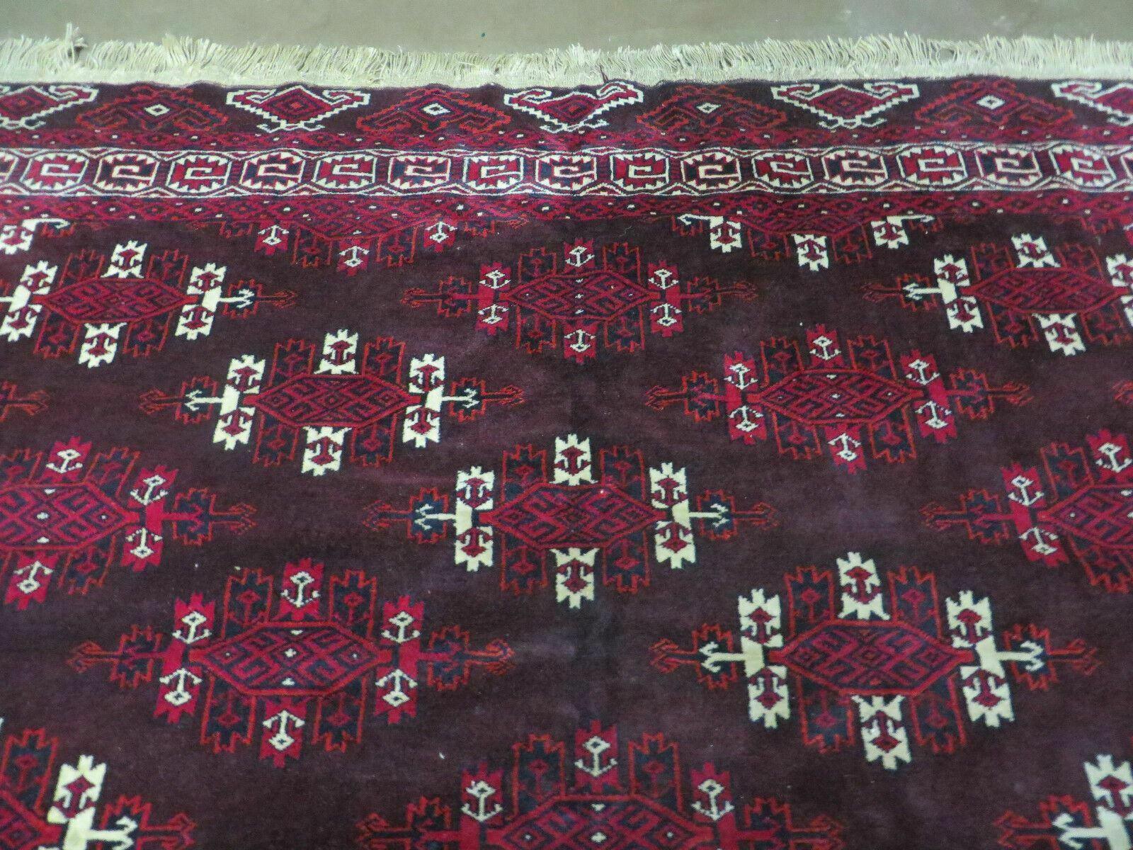 7' X 10' Antique Handmade Yamud Turkoman Wool Rug Excellent - Jewel Rugs