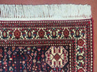 7' X 10' Vintage Handmade Indian Floral Wool Rug Hand Knotted Carpet Ivory Red - Jewel Rugs