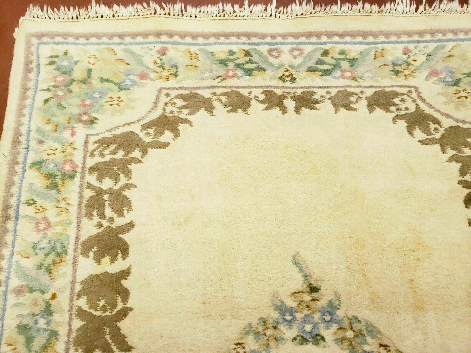 4' X 6' Vintage Handmade Indian Chinese Design Wool Rug Nice - Jewel Rugs