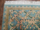 9' X 12' Hand Made Chinese Oriental Floral Garden Wool Rug Plush Pile Blue Teal - Jewel Rugs