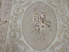 French Aubusson Design Rug 9x12, Savonnerie Flatweave Carpet, Beige, Very Elegant, Hand Woven, Wool, Large Room Sized Living Room Aubusson - Jewel Rugs