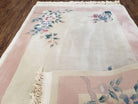 4x6 Handmade Chinese Wool Area Rug 90 Lines Carpet Art Deco Rug Ivory Beige Pink - Jewel Rugs