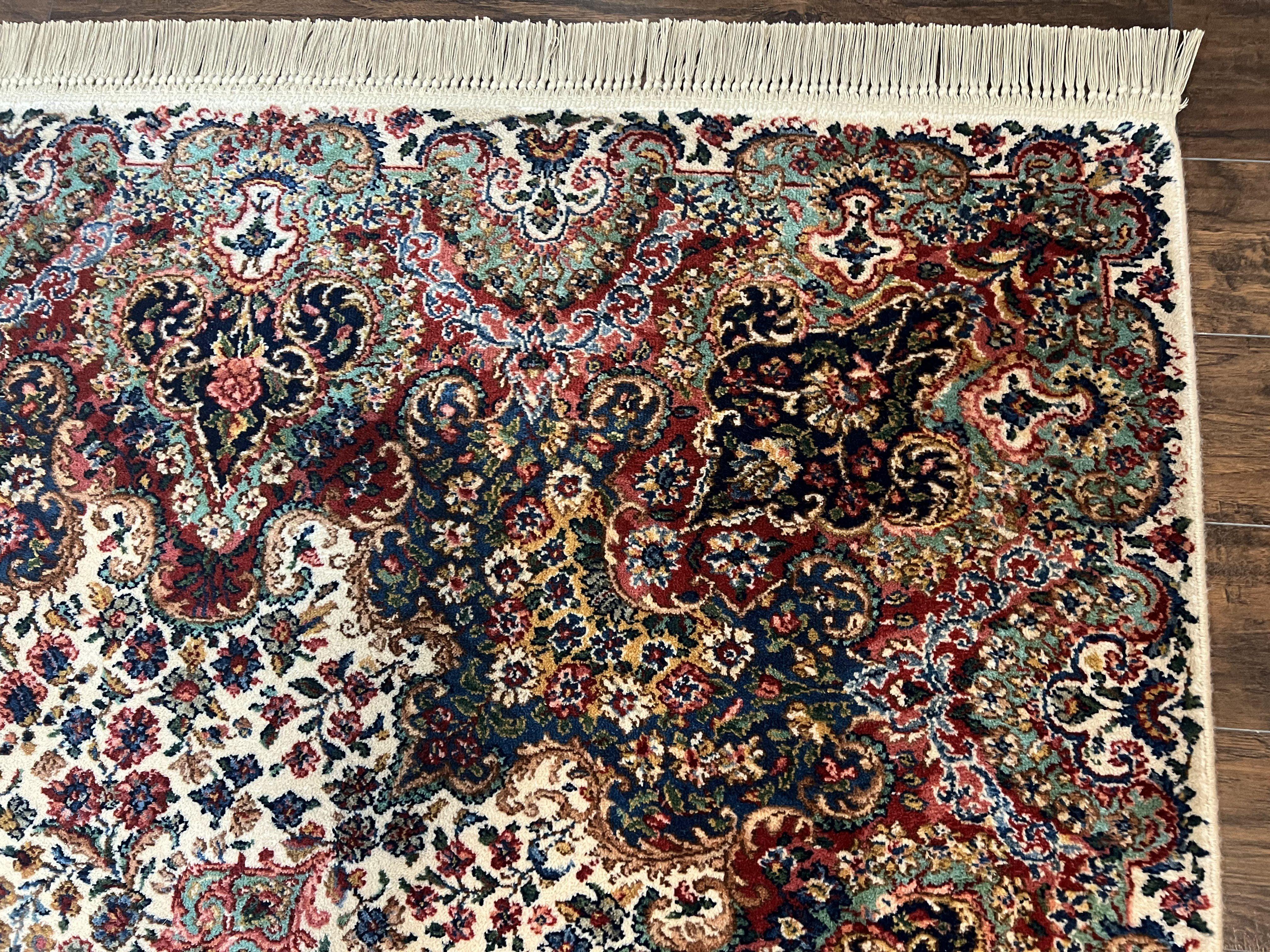 Karastan Kirman Rug, Karastan Floral Kirman #742, Wool Karastan Carpet, Vintage Karastan Area Rug, Original Karastan Rug, Large, 8'8" x 12' - Jewel Rugs