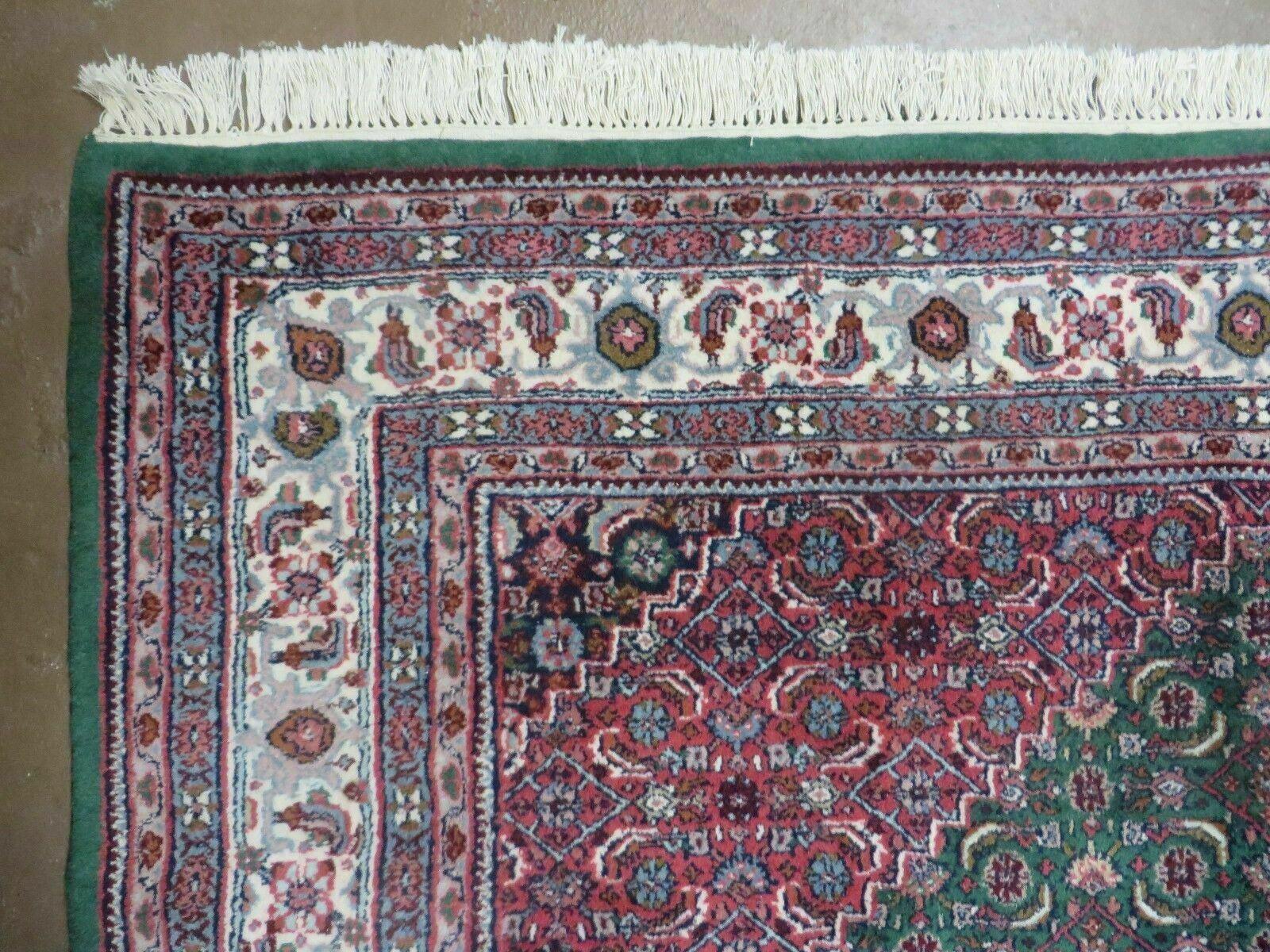 6' X 9' Vintage Handmade India Floral Oriental Rug Hand Knotted Carpet Green - Jewel Rugs