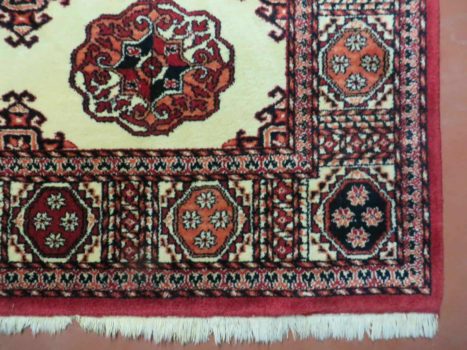 9' X 12' Karastan #704 Bokhara Pattern - Red & Ivory American Made Wool Rug Nice - Jewel Rugs