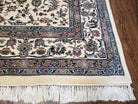 Vintage Indo Persian Area Rug 9x12, Hand-Knotted Wool Oriental Carpet, Ivory Allover Pattern Afshan Indian Rug, Living Room Rug, Dining Room - Jewel Rugs