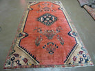 5' X 9' Antique Handmade India Floral Oriental Wool Rug Vegetable Dye Red Nice - Jewel Rugs