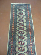 2' X 10' Vintage Handmade Bokhara Turkoman Pakistani Wool Runner Rug Narrow Nice - Jewel Rugs