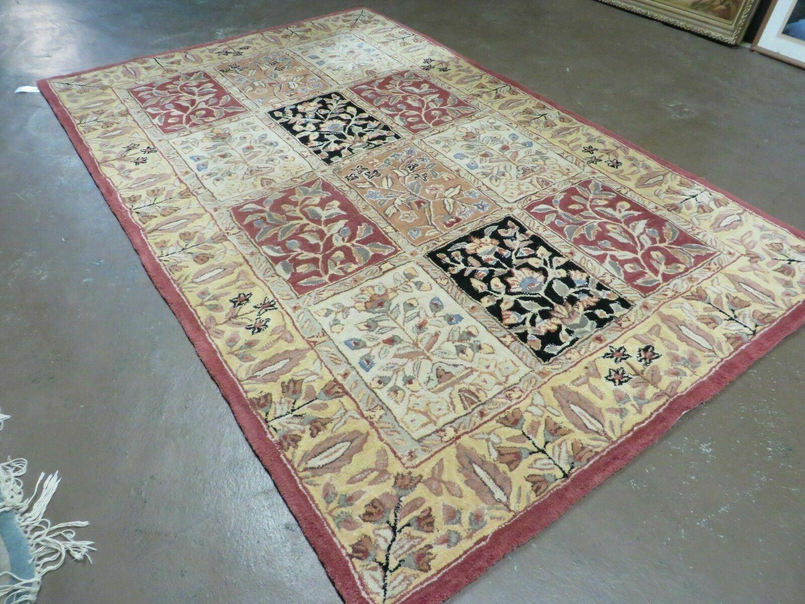 5' X 8' Xanadu Abstract Modern Hand Tufted Wool Rug Floral Flowers Paneled Nice - Jewel Rugs