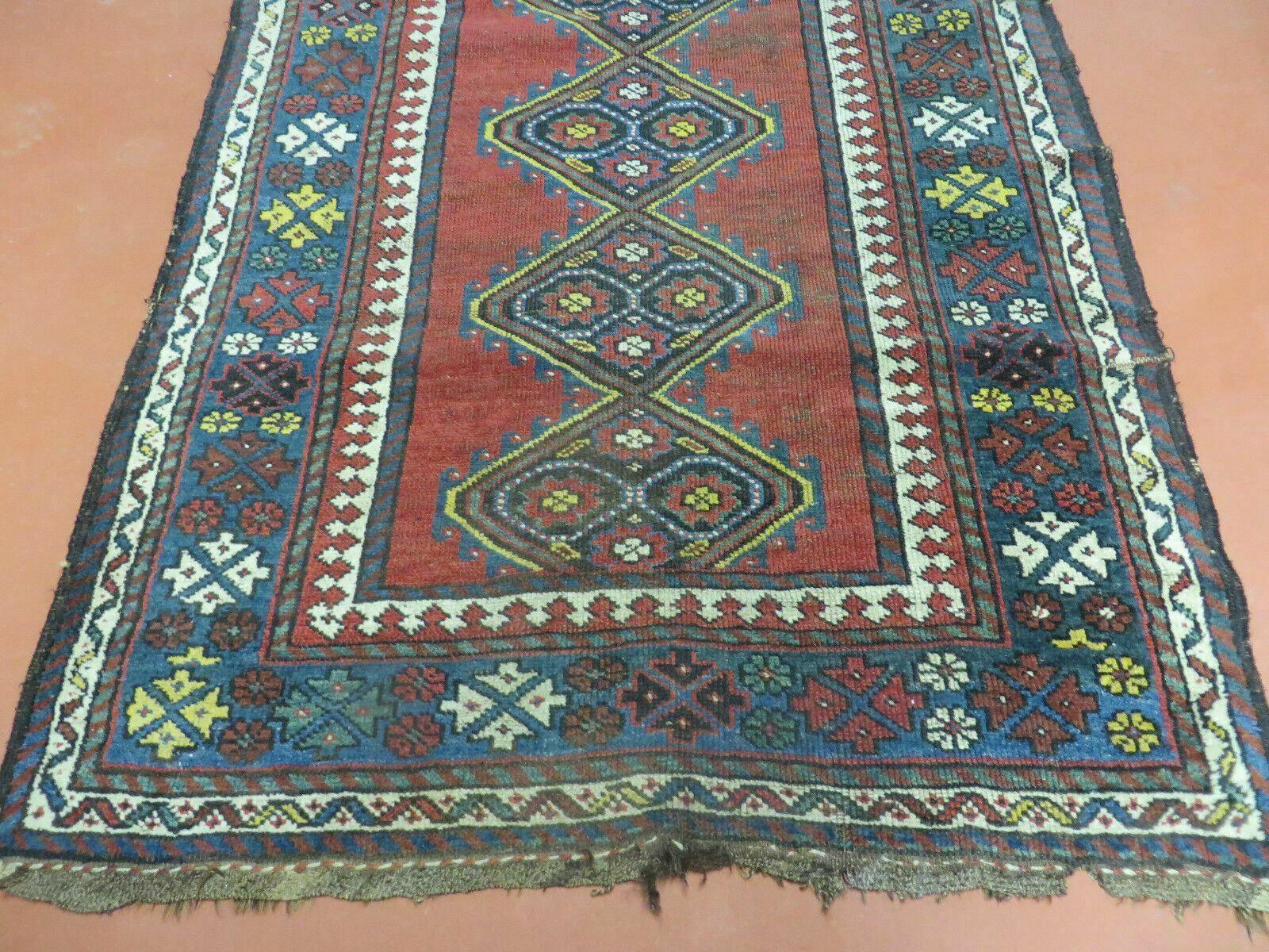 3' X 6' Antique 1920s Handmade Caucasian Karabagh Ganjeh Talesh Wool Rug Nice - Jewel Rugs