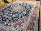 9x12 Pak-Persian Rug - 9 x 12 Blue Persian Rug - Pakistani Rug - Fine Hand Knotted Wool Area Rug - Roses Flowers Medallion Oriental Carpet - Jewel Rugs