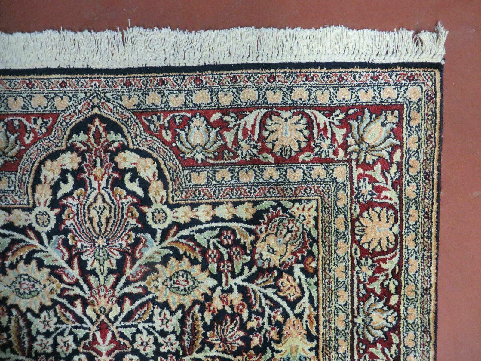 3' X 5' Vintage Handmade Fine India Floral Oriental Kashmir Silk Rug Carpet Nice - Jewel Rugs