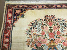 2' 7" X 3' 6" Antique Rug Hand Knotted Pictorial Wool Oriental Flowers - Jewel Rugs