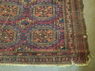 5' 5" X 7' Antique Handmade Tekkeh Turkoman Engsi Hatchli Wool Rug Red - Jewel Rugs