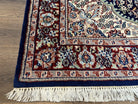 Indo Persian Rug 4 x 6.5, Navy Blue and Ivory/Cream, Hand-Knotted Wool Indian Oriental Carpet, Floral Medallion, Traditional Entryway Rug - Jewel Rugs