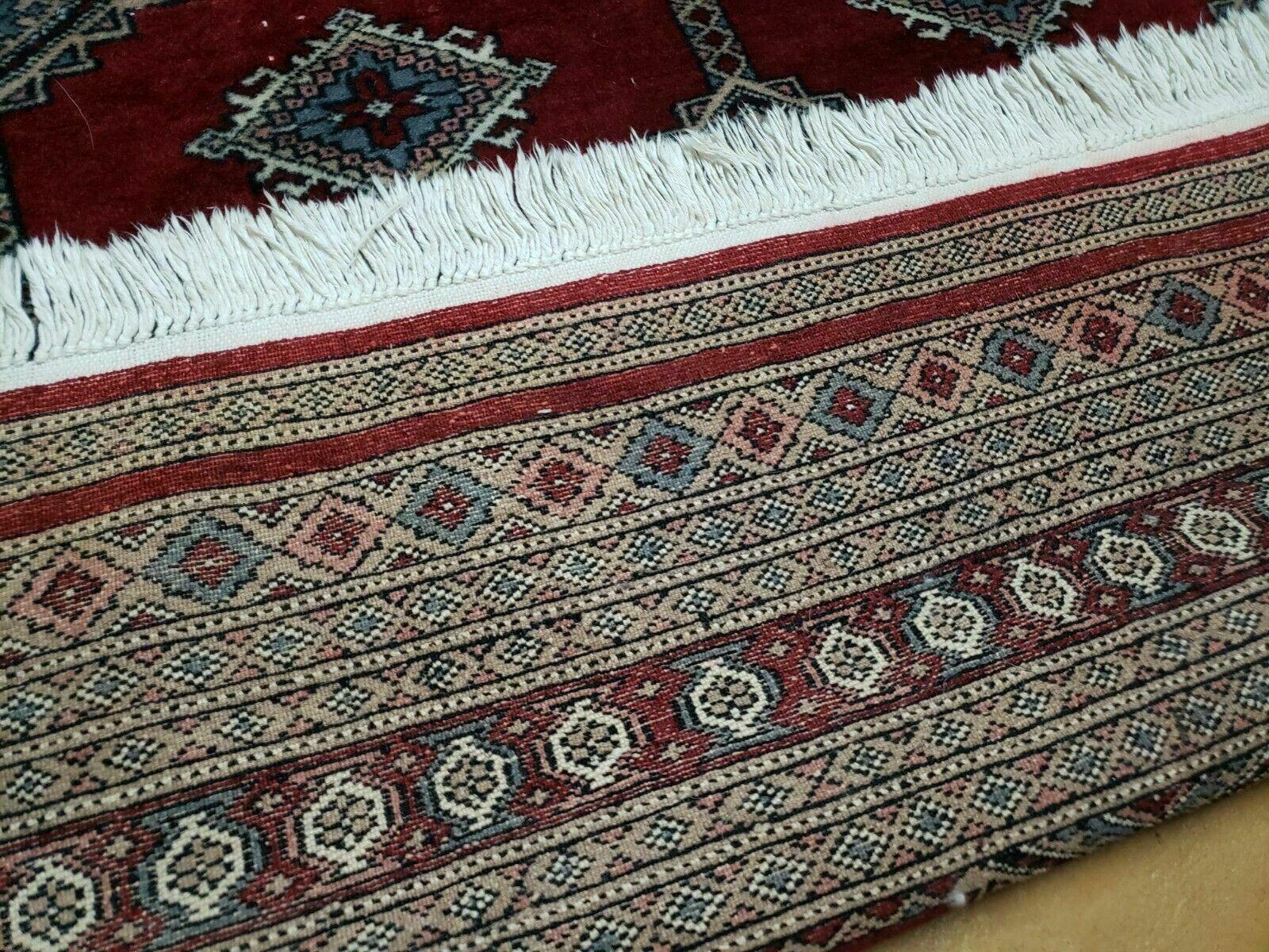 4' X 6' Vintage Handmade Bokhara Turkoman Pakistan Wool Rug Carpet Red Nice - Jewel Rugs