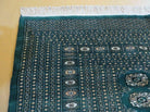 10' X 12' Handmade Pakistani Bokhara Turkoman Dark Green Wool Rug - Jewel Rugs