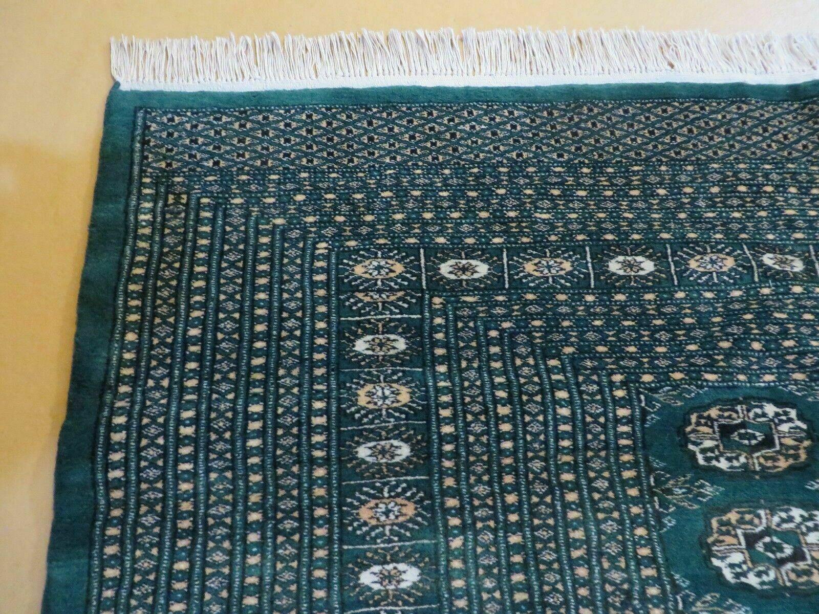 10' X 12' Handmade Pakistani Bokhara Turkoman Dark Green Wool Rug - Jewel Rugs