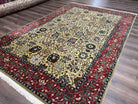 Turkish Power Loomed Rug 7x10, Vintage Oriental Carpet 7 x 10 Area Rug, Gold and Red Rug, Allover Motif, Traditional Persian Design Rug Nice - Jewel Rugs