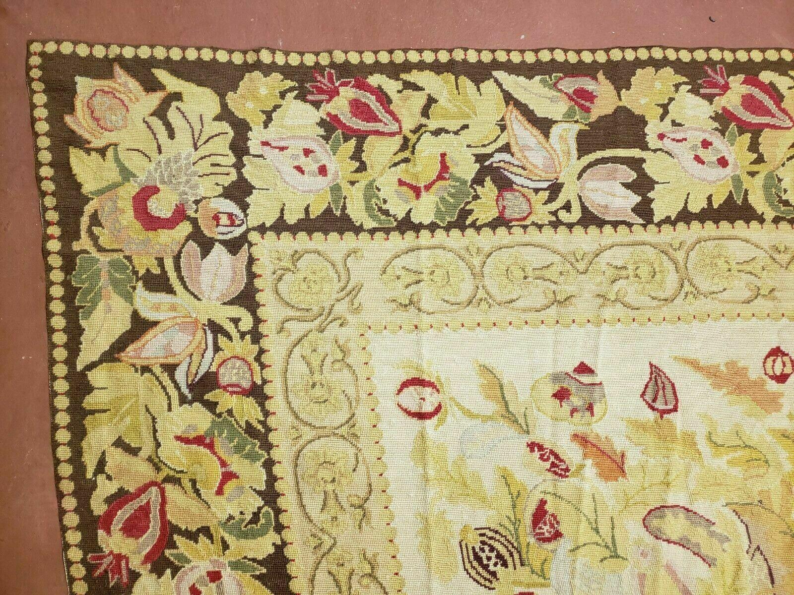 9' X 11' Handmade Chinese Needlepoint Wool Floral Rug Carpet Rose Garden Chic - Jewel Rugs