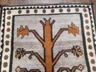 Unique Vintage Gabbeh Tree of Life Rug, Gray, Hand-Knotted, 4'3" x 7' 4" - Jewel Rugs