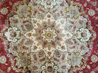 10' X 14' Handmade Fine Wool Rug Carpet Silk Accent Floral Dome Medallion Red Wow - Jewel Rugs