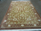 6' X 9' Vintage Handmade India Floral Wool Rug Nice Toffee Caramel Nice # 811 - Jewel Rugs