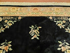 8' X 10' Hand Made Art Deco Aubusson Wool Rug 90 Lines Chinese Plush Pile Black - Jewel Rugs