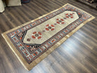 Rare Persian Tribal Runner Rug 4.5 x 10, Sarab Serab Kalegy Carpet, Antique 1920s Collectible Geometric Medallions Oriental Wool Runner, Hand Knotted, Camel Hair Color - Jewel Rugs