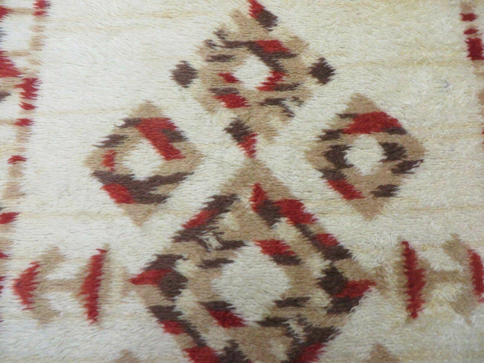 4' X 6' Vintage 1960 Rya Shag Rug Mid-Century Modern Navajo Pattern Nice - Jewel Rugs