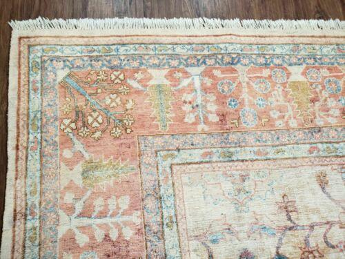 9' X 12' Hand Made Turkish Oushak Wool Rug Oatmeal Beige Coral Signed Wow - Jewel Rugs