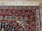 Dark Blue Persian Rug 5x8, Kork Wool Semi Antique Kashan Carpet, Very Fine Lachak Toranj Rug, Hand Knotted Floral Medallion Rug, 5 x 8 Oriental Rug - Jewel Rugs