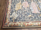 Vintage European Tapestry 5.4 x 7.11, Antique Style European Wall Hanging, Aubusson Weave Handmade Tapestry, Courtship Dating Scene, Animals - Jewel Rugs