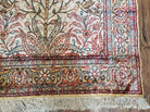 3' X 4'3" Antique Authentic Fine Handmade Turkish Silk Rug Tree Of Life Birds - Jewel Rugs