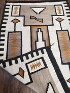 Antique Navajo Rug 3x5, Collectible Native American Blanket, Wool Hand Woven, Ivory Black Indian Tribal Rug, Vintage Navajo Textile - Jewel Rugs